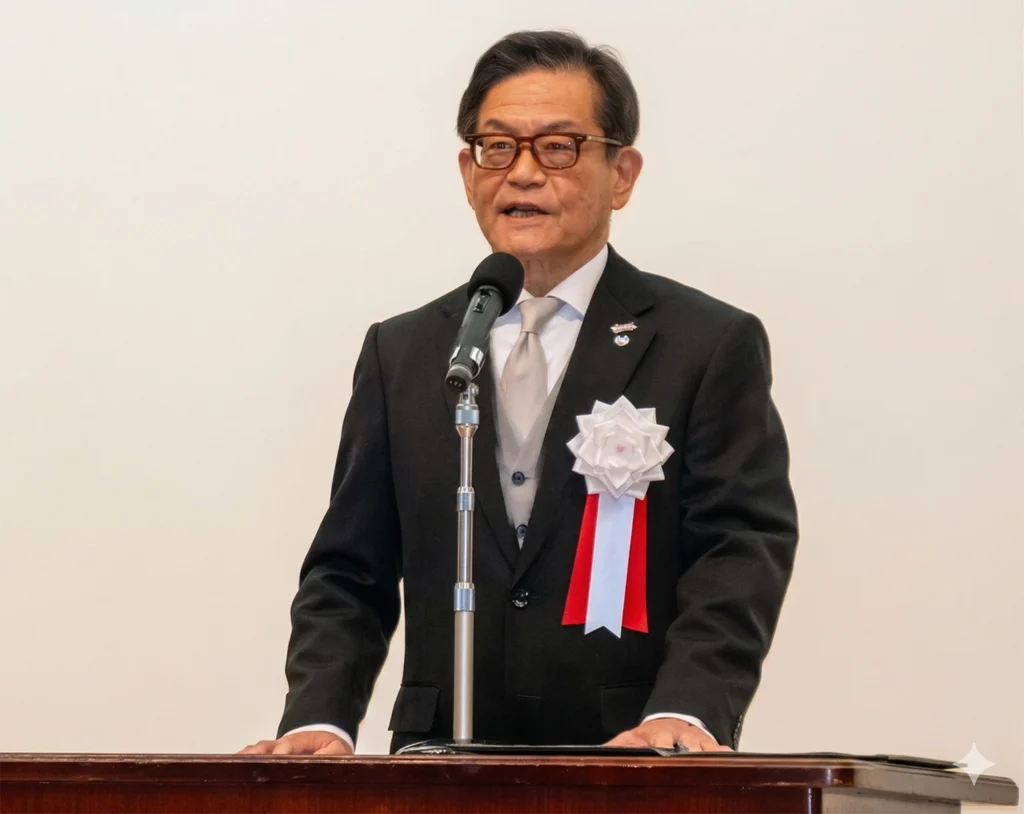 マツダ自動車整備専門学校（神戸）の 橋本 覚 理事長のスピーチ。